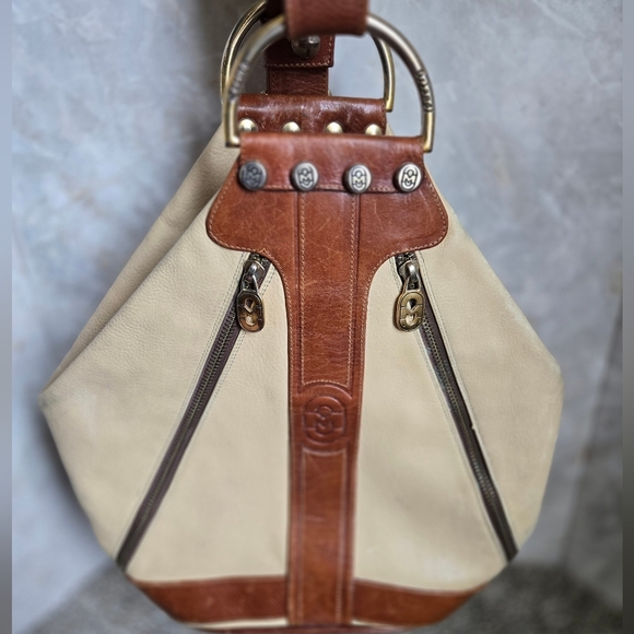 Marino Orlandi Handbags - Marino Orlandi Brown and Cream Backpack